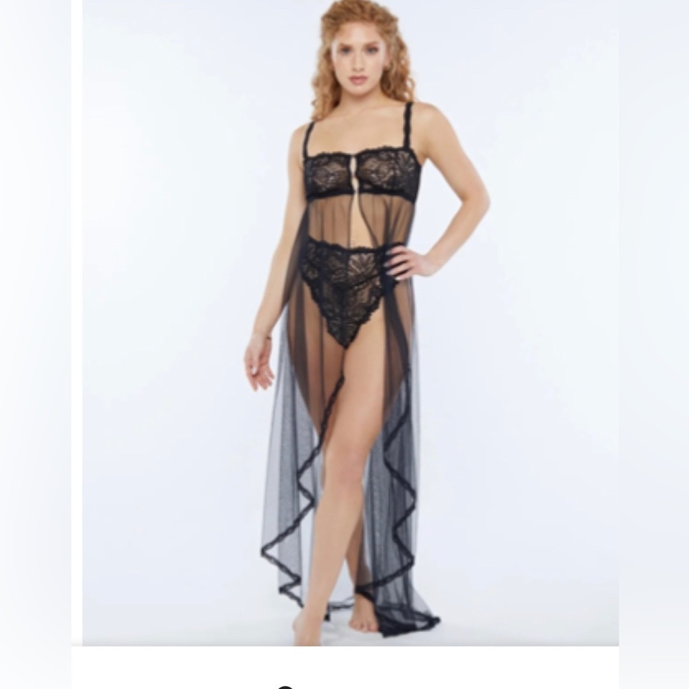 NWOT Savage X Fenty Sheer Black Night Slip